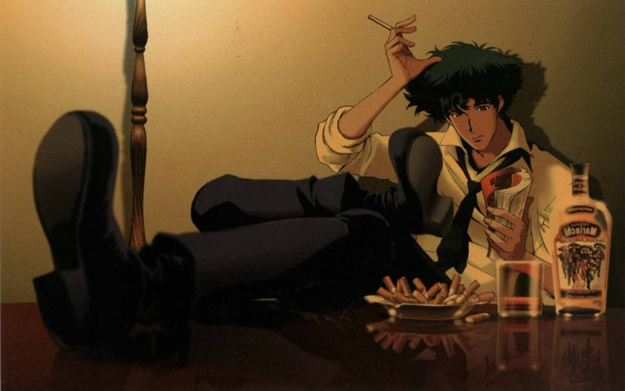 Drinking Spike Cowboy Bebop Desktop Background Wallpaper