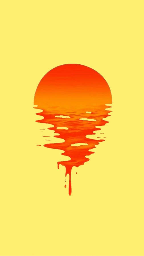 Dripping Sun Orange Background Wallpaper