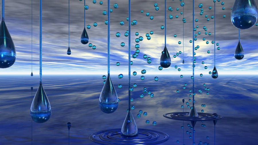 Drippy Hanging Water Drops Wallpaper