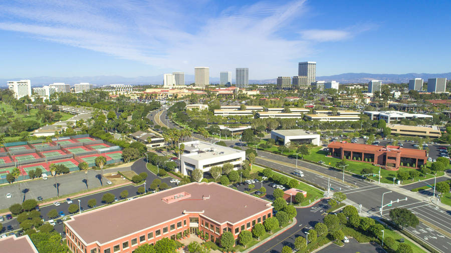 Drone Shot Of Irvine City,california Wallpaper