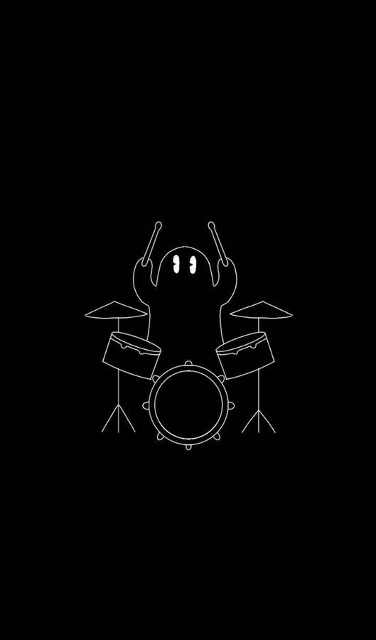 Drummer Ghost Aesthetic Black Wallpaper