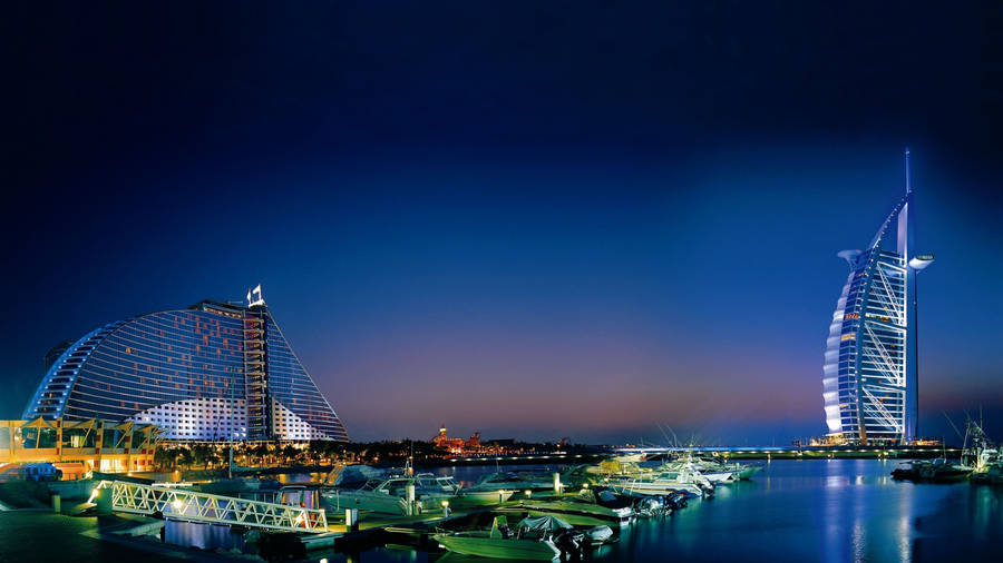 Dubai 4k Infrastructures At Night Wallpaper