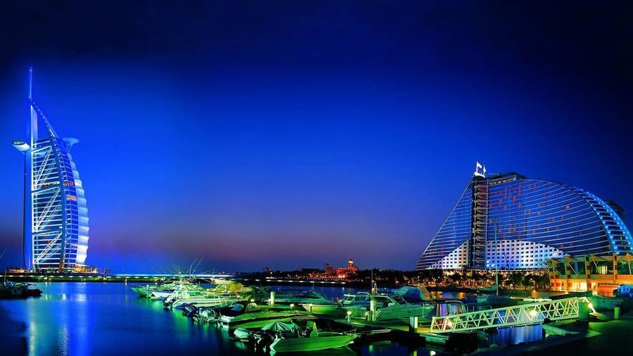 Dubai Dark Blue Sky Wallpaper