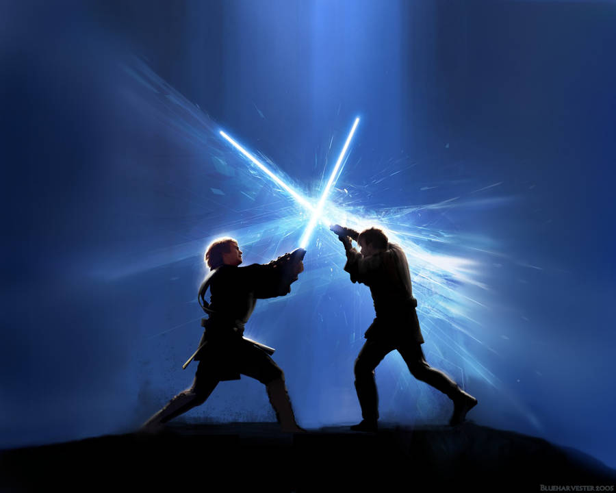 Duel On Mustafar Star Wars Landscape Wallpaper