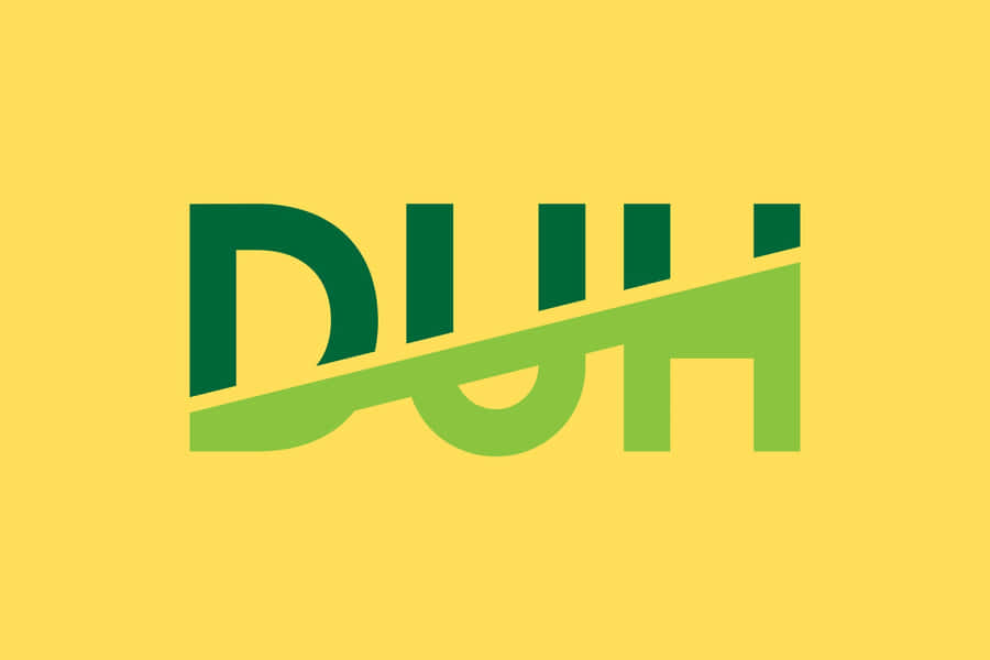 Duh Word Graphic Yellow Background Wallpaper