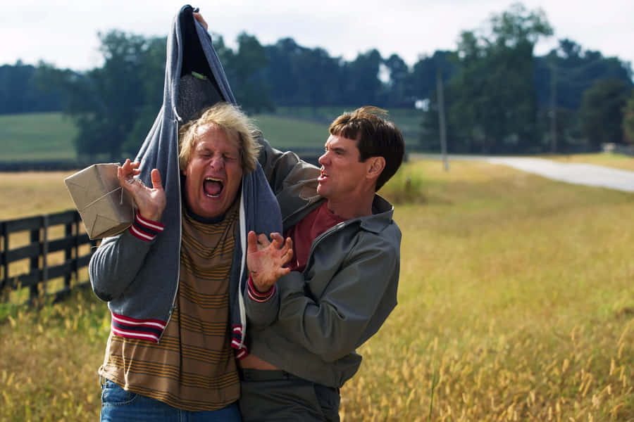 Dumb And Dumber Comedic Scuffle Wallpaper