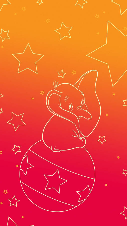 Dumbo With Dazzling Stars Wallpaper