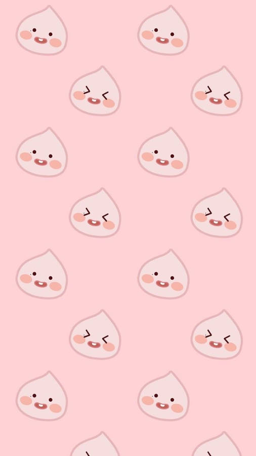 Dumplings Pattern Pastel Pink Background Wallpaper