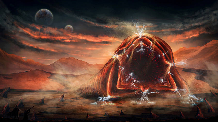 Dune Lightning Sandworm Wallpaper