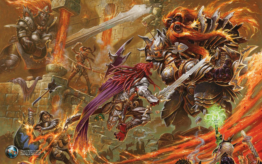 Dungeons And Dragons Fire Giants Battle Wallpaper