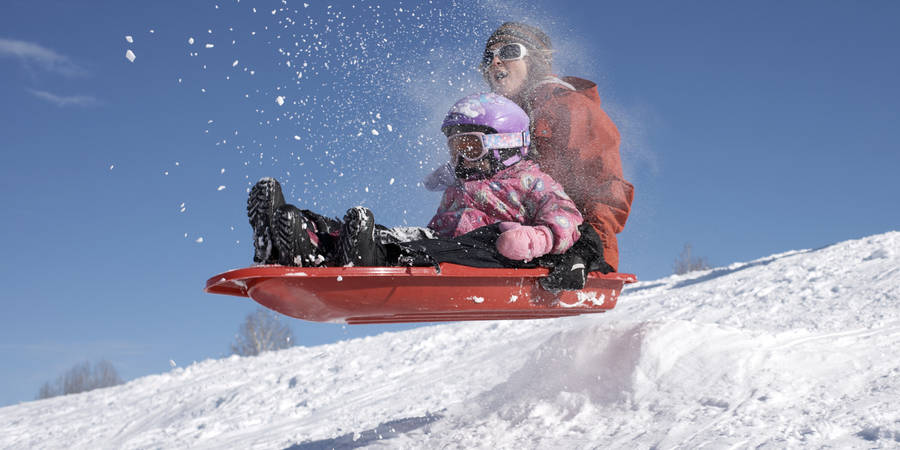 Duo Tandem Sledding Wallpaper