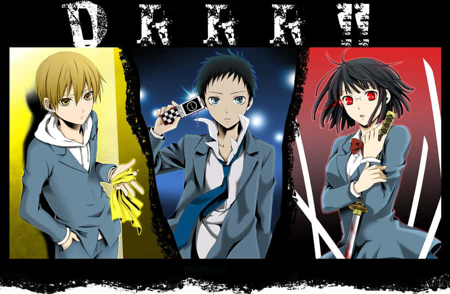 Durarara Anime Characters Gathering In The City Wallpaper