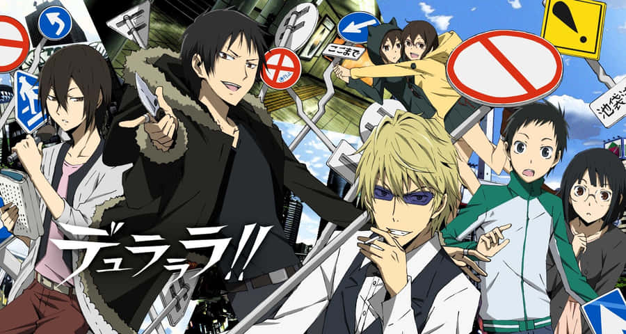 Durarara Gangs Unite In Ikebukuro City Wallpaper