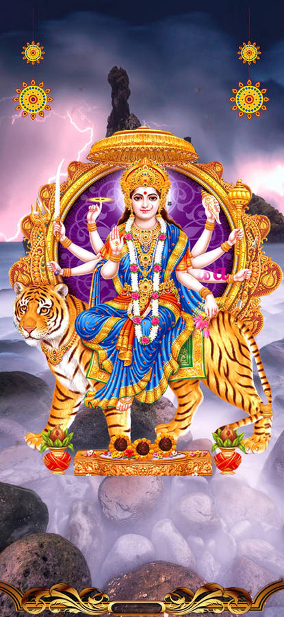 Durga Devi In A Storm Wallpaper