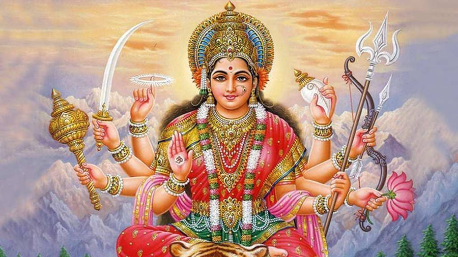 Durga Devi In The Mountains Wallpaper