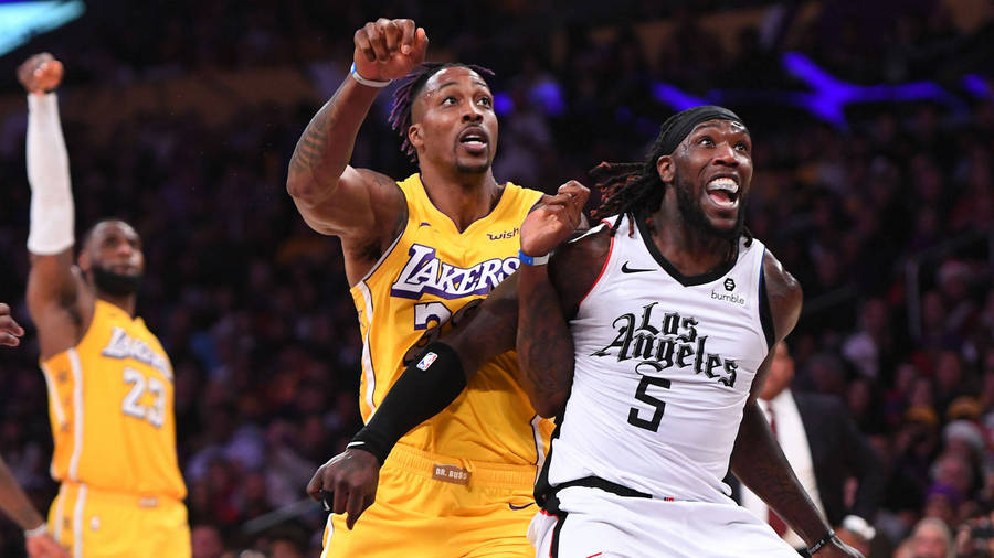 Dwight Howard Montrezl Harrell Lebron James Nba Basketball Wallpaper