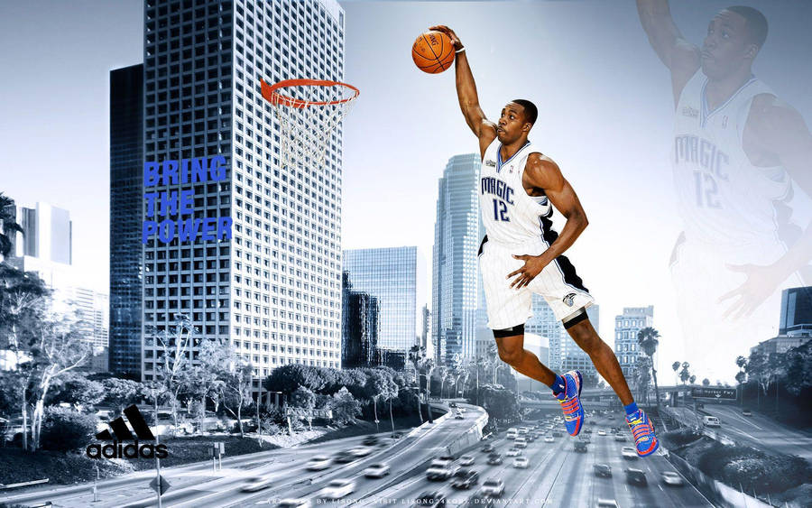 Dwight Howard Orlando Magic Nba Slam Dunk Wallpaper