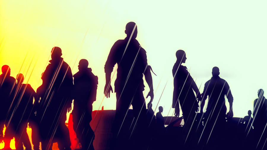 Dying Light Zombie Silhouettes Wallpaper