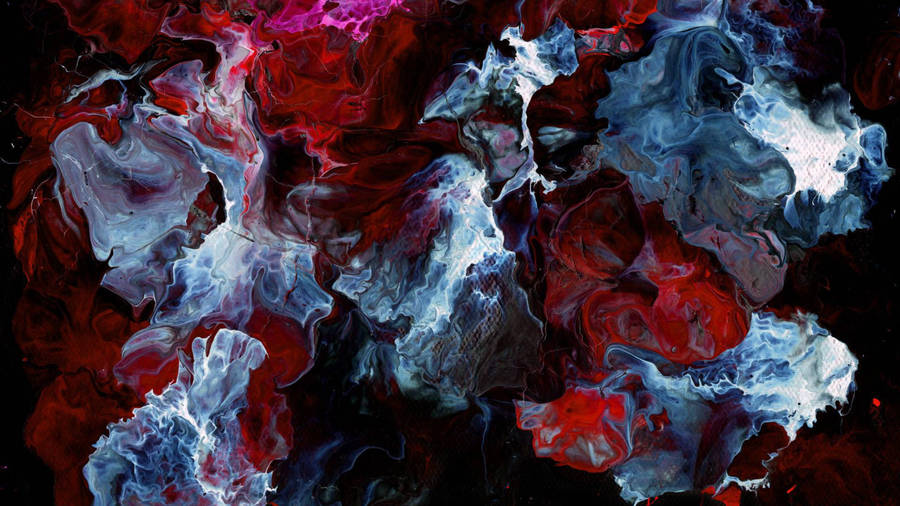 Dynamic Red Blue Marble Paint Wallpaper