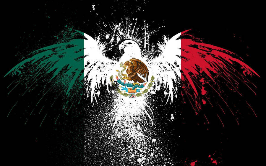 Eagle Insignia In Mexican Flag Wallpaper