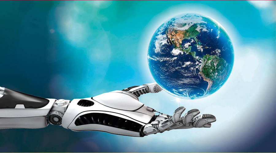 Earth Day Robot Hand Wallpaper