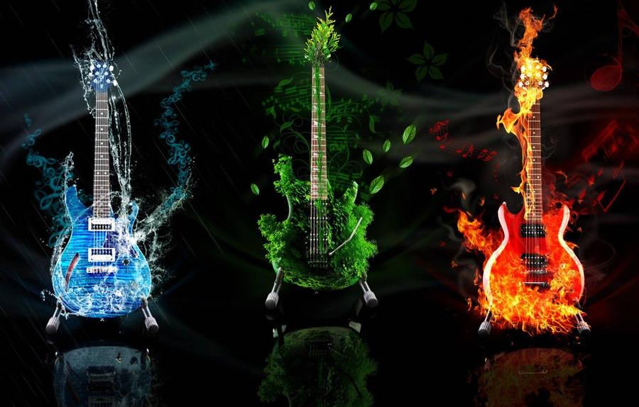 Earth Element Electric Guitar Art Wallpaper