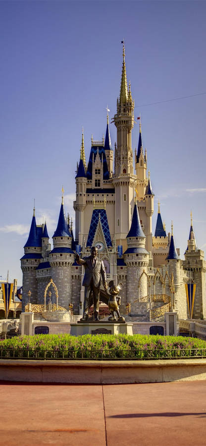 Earth-toned Disney Castle Ground Wallpaper