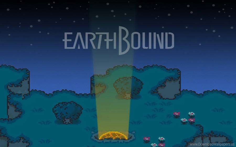 Earthbound Glowing Comet In Mountain Wallpaper