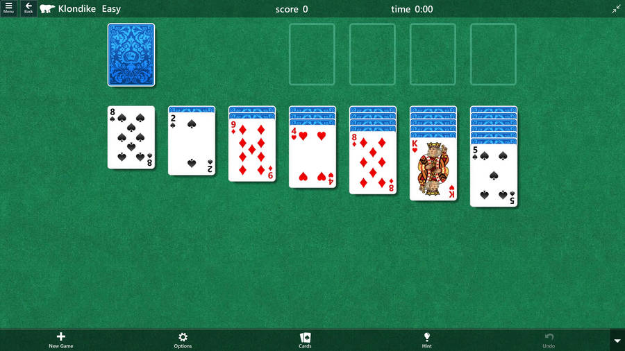 Easy Board Game Layout Of Microsoft Solitaire Klondike Wallpaper