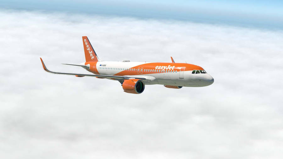 Easyjet Plane White Clouds Wallpaper