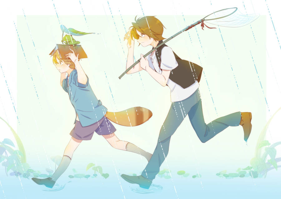 Eccentric Family Running In The Rain Wallpaper