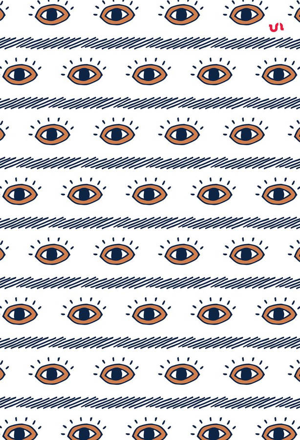 Eclectic Boho Eye Pattern Design Wallpaper