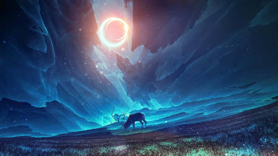 Eclipse_in_ Surreal_ Landscape Wallpaper