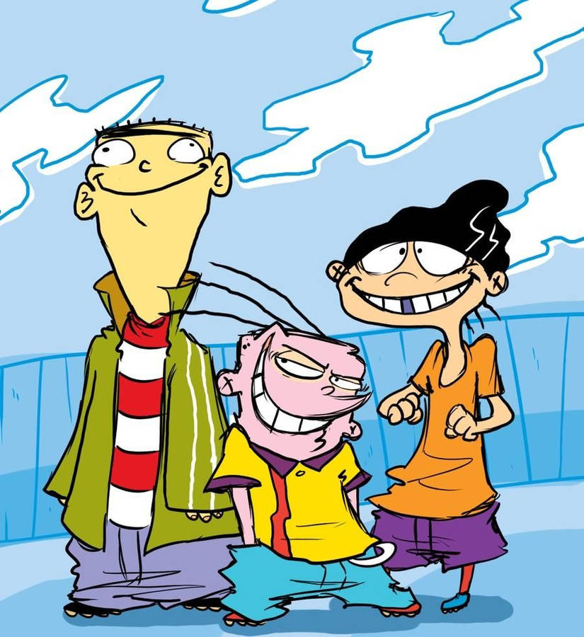 Ed Edd Eddy Blue Background Wallpaper