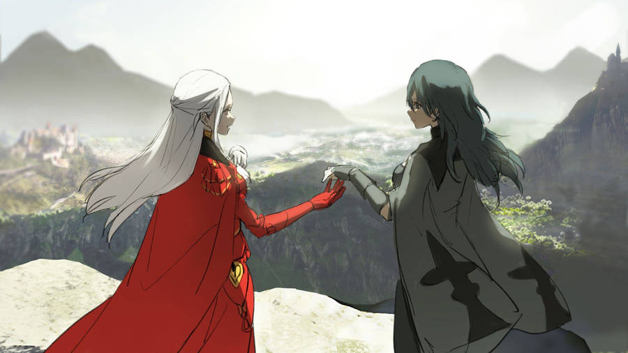 Edelgard And Female Byleth Fire Emblem Three Houses Wallpaper