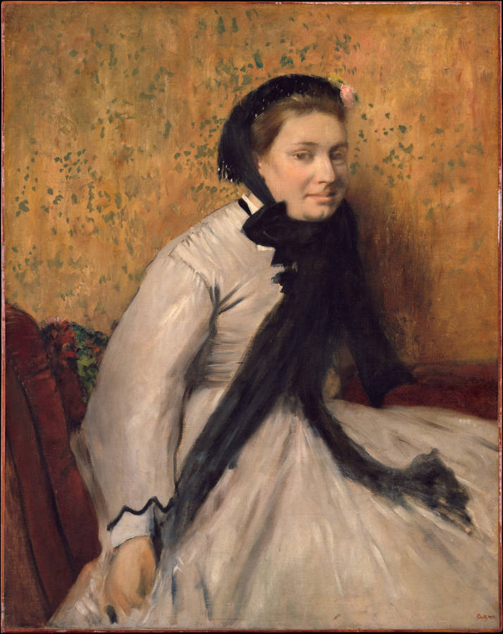 Edgar Degas Lady In Gray In 1865 Wallpaper