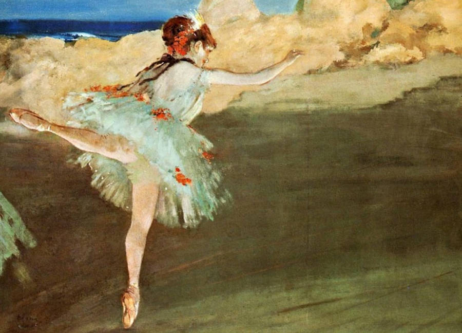 Edgar Degas The Star Dancer On Pointe Wallpaper