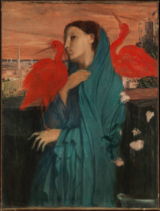 Edgar Degas Young Woman With Ibis Wallpaper