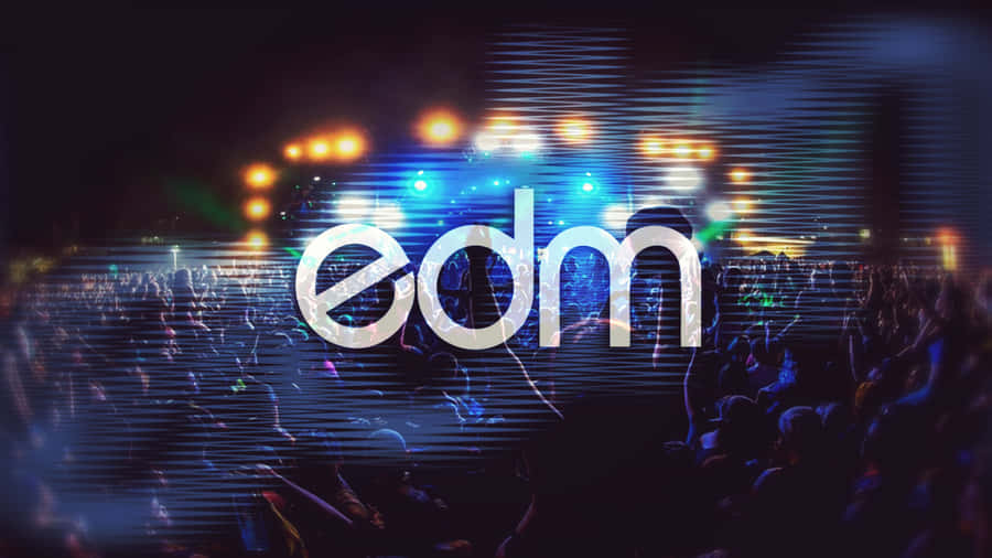 Edm Logo With A Crowd At A Concert Wallpaper