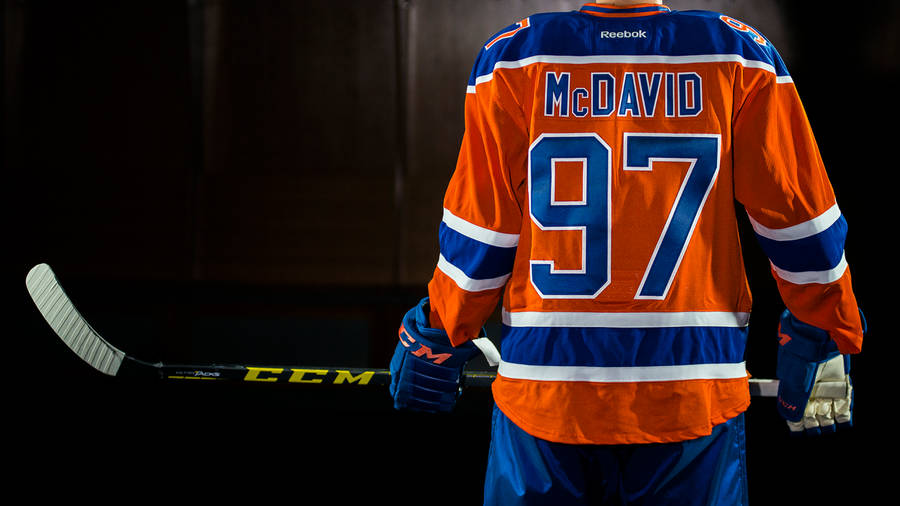 Edmonton Oilers Mcdavid 97 Back Wallpaper