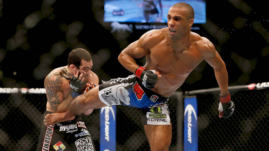 Edson Barboza Kicking His Opponent Wallpaper