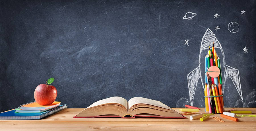 Education Open Book Blackboard Wallpaper