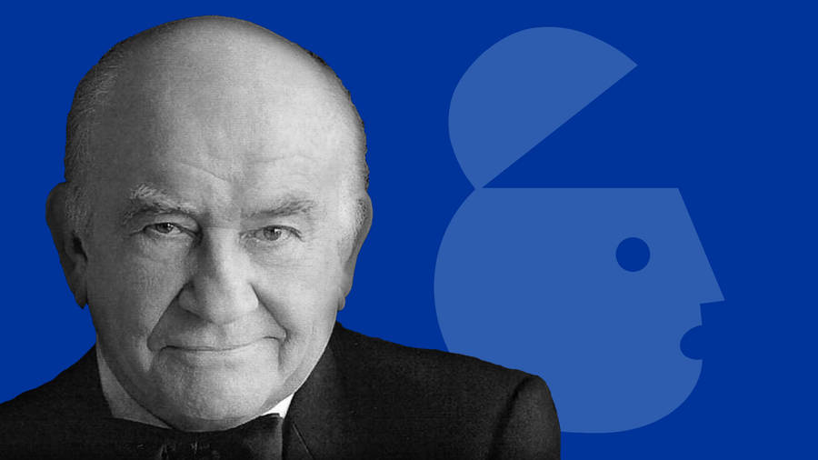 Edward Asner Blue Aesthetic Logo Wallpaper