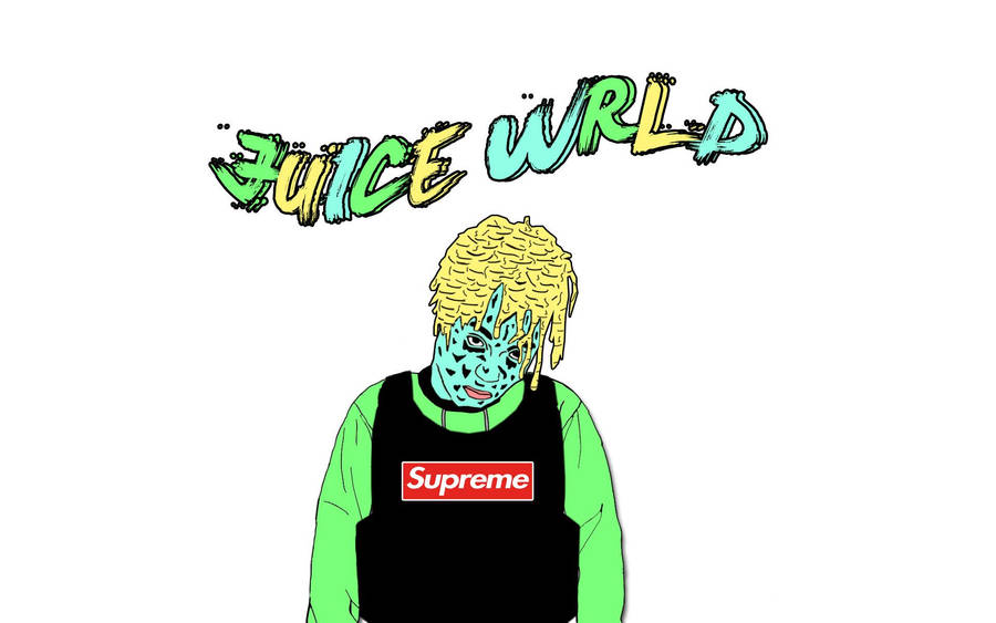 Eerie Image Of Juice Wrld Cartoon Wallpaper