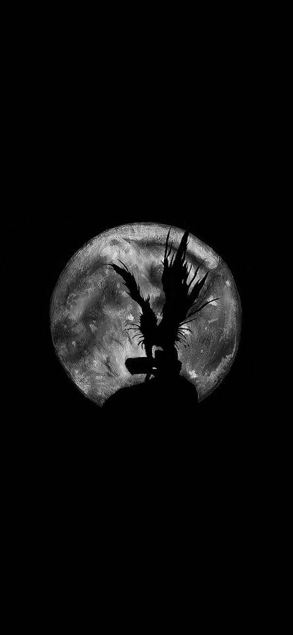 Eerie Silhouette Of Ryuk From Death Note On Iphone Wallpaper