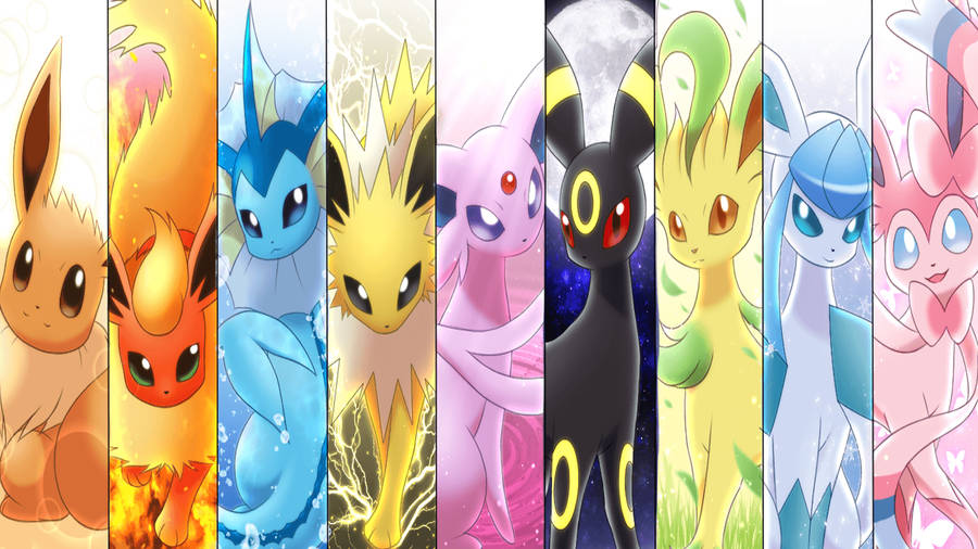 Eevee Lineup With Jolteon Wallpaper