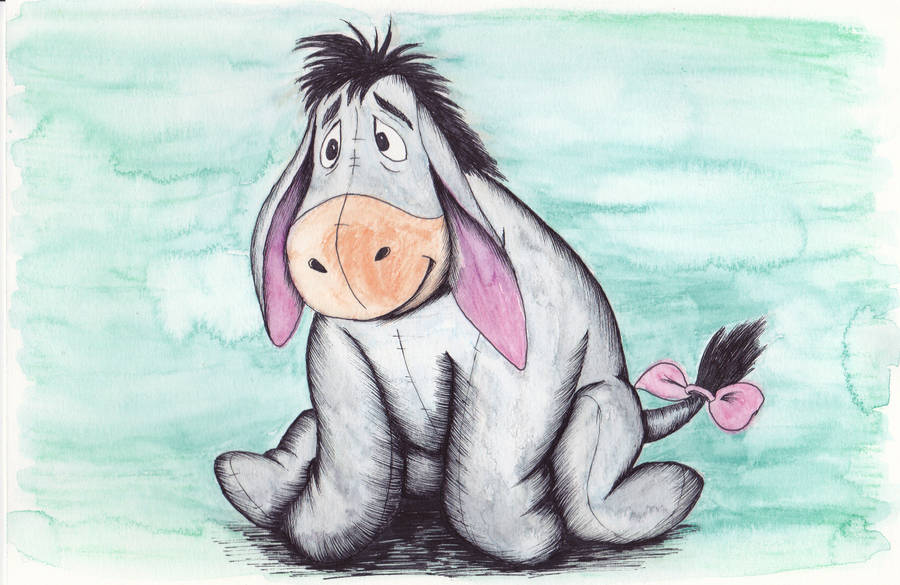 Eeyore Watercolor Art Wallpaper