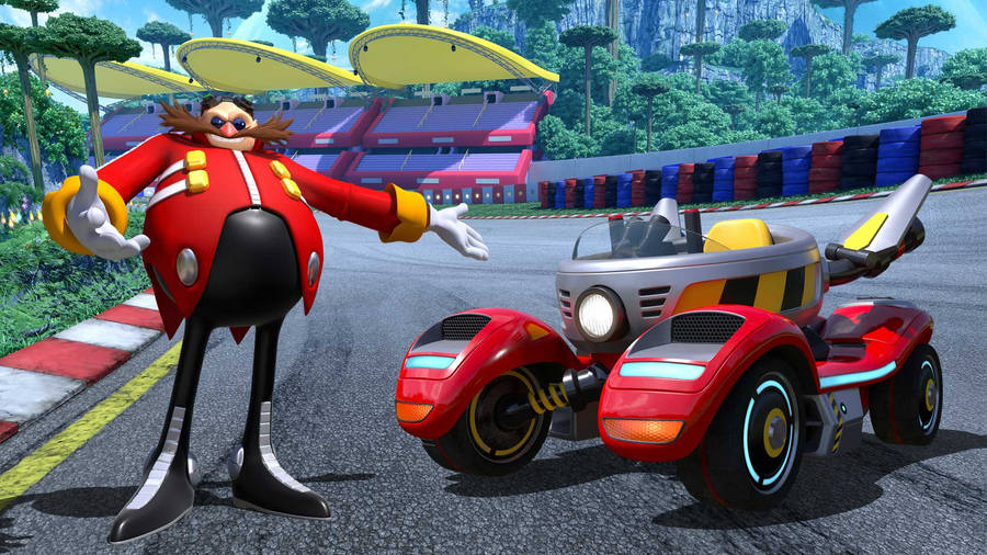 Eggman Team Sonic Racing Car Wallpaper