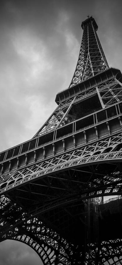 Eiffel Tower Dark Grey Iphone Wallpaper