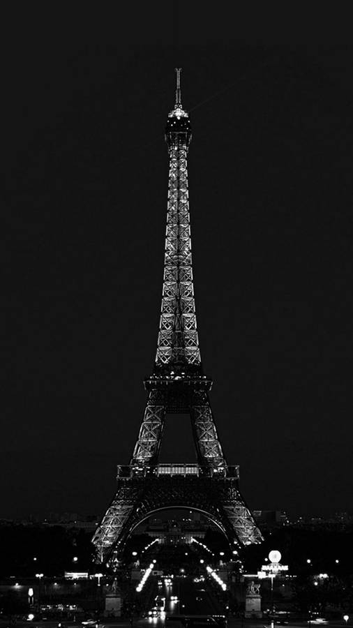 Eiffel Tower On Black Iphone 6 Plus Wallpaper